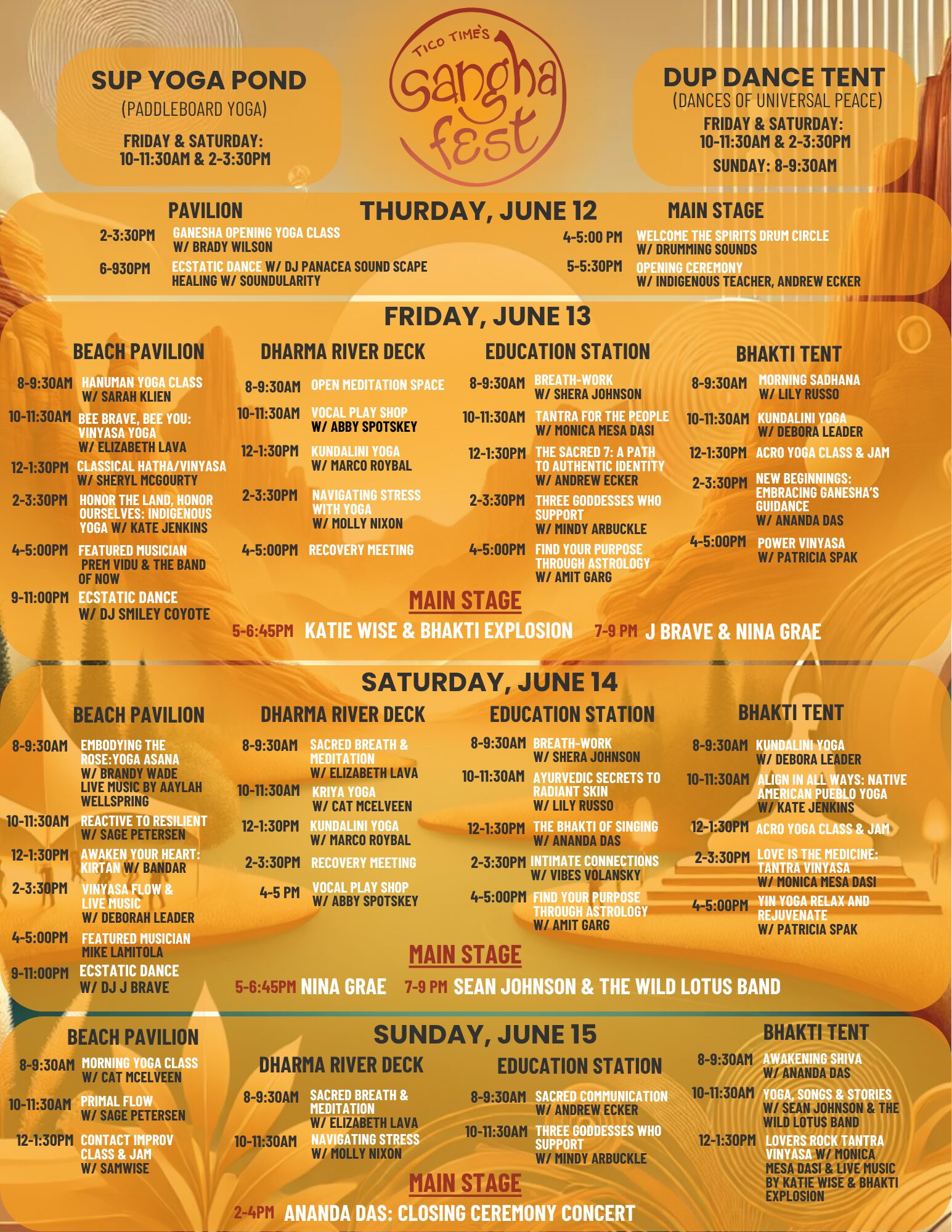 Sangha 2025 Schedule